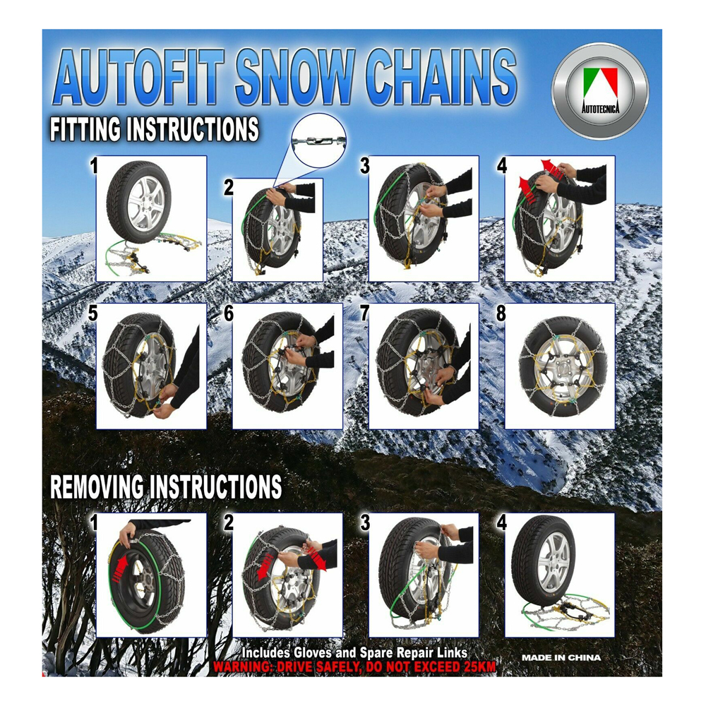 Autotecnica Snow Chain Kit for 4x4 4WD SUV Volvo XC90 235/60 R18 255/50