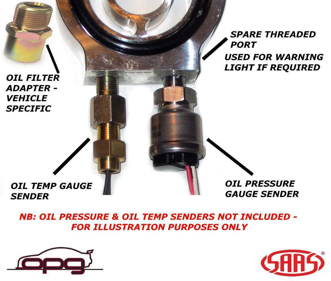 Genuine SAAS Black Oil Adapter / Sandwich Plate For Oil Pressure And Or ...