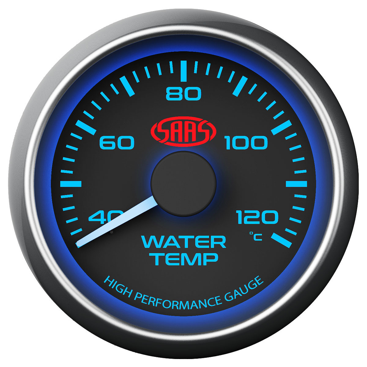 SAAS Performance Water Temp 40 > 120 Deg C 52mm Analog Gauge Black Face