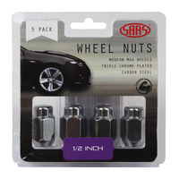 Genuine SAAS Wheel Nuts Acorn Taper 1/2 Chrome 35mm 5pk