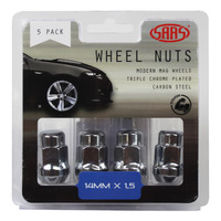 Genuine SAAS Wheel Nuts Acorn Bulge 14 X 1.50 Chrome 35mm 5pk