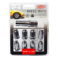 Genuine SAAS Wheel Nuts S/D 6 Spline 12 X 1.25 Inc Chrome Key 10pk