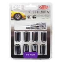 Genuine SAAS Wheel Nuts S/D Int Hex 1/2 Inc Key Chrome 10pk