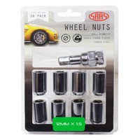 Genuine SAAS Wheel Nuts S/D Int Hex 12 X 1.50 Inc Key Chrome 10pk