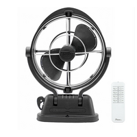 Fresca Fan 12v Or 24v Volt Black With Remote Fresca AC Ultra Quiet 360° Directional Airflow Boats/Caravans/RV/Cars/Trucks