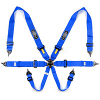 Genuine SAAS Harness FIA 6 Point Camlock 3 inches Homologated - Blue