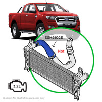 SAAS Silicone Intercooler Hot Top Pipe for Ranger/BT50 2011-2022 3.2L Blue