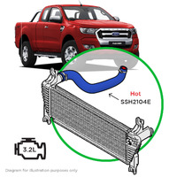 SAAS Silicone Intercooler Blue LH Hot 1 pc Pipe for Ranger/BT50 2011-2022