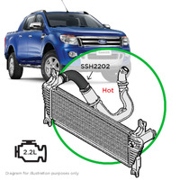 SAAS Silicone Intercooler Hot Top Pipe for Ranger/BT50 2015-On 2.2L Black