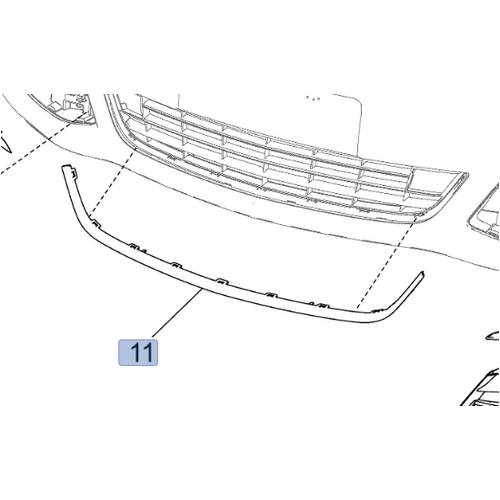 Genuine Holden Moulding Lower Grille for VF Series 1 & Series 2 Calais Calais V