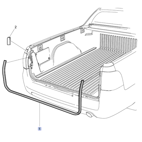 Genuine Holden / HSV Tailgate Rubber Seal "U" Shaped VF Ute (Used For Models With Genuine Hardlid) On Body