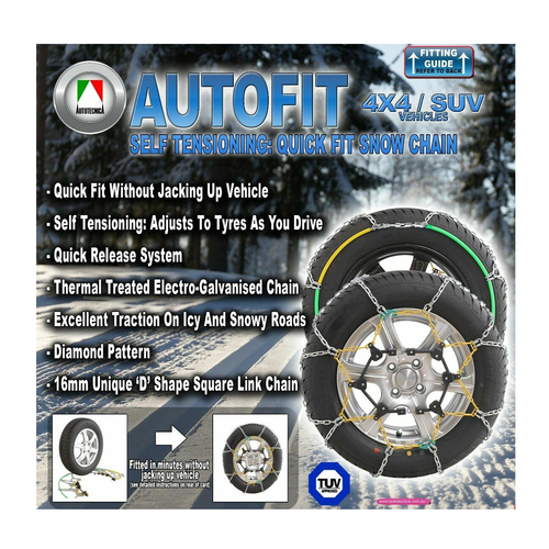 Autotecnica Snow Chain Kit for 4x4 4WD SUV 275/45 X 20 Tyres Wheels / Rims CA480 