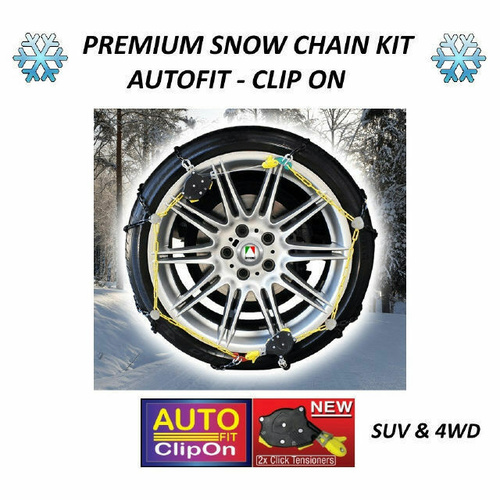 Autotecnica Snow Chain Kit Premium Autofit Clip On for SUV 4WD 4x4 Cars 33 x 12.5 R17 With All Terrain Tyres CAP500M16 16mm 