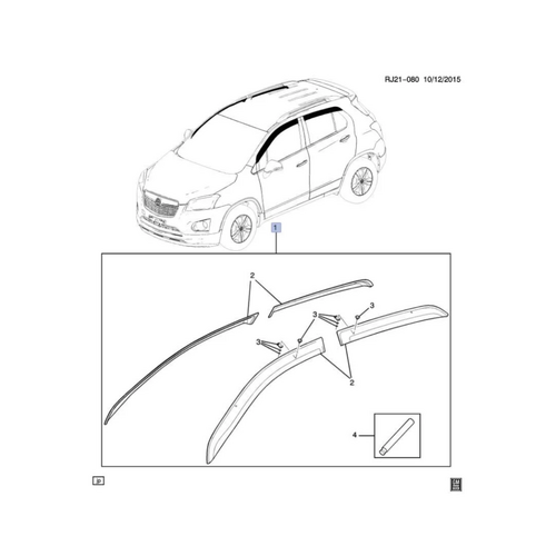 Genuine Holden Tinted Weathershields Kit Slimline - All 4 Doors - for Trax TJ 2016 to 2020