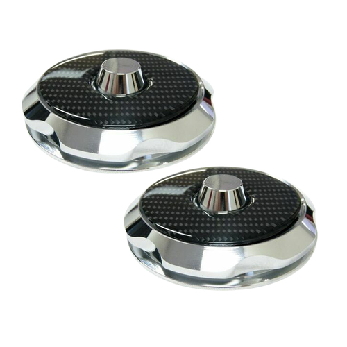 Autotecnica Carbon Top Chrome Plated Alloy Billet Strut Tower Caps for V2 VY VZ Monaro HSV Coupe