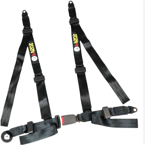 Autotecnica Monza Racing Harness 4 Point 2" Straps - Buckle ECE / ADR Approved Black