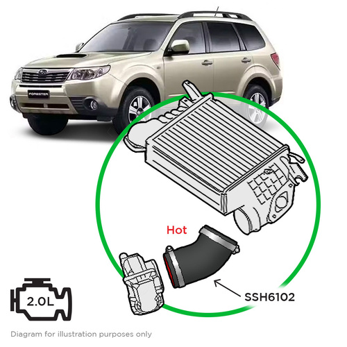 Genuine SAAS SSH6102 For Subaru 2.0L Diesel Impreza Outback Forester Silicone Hot Side Intercooler 2009 on