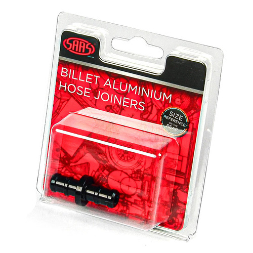 Genuine SAAS Hose Joiner Billet Aluminium Black 10mm (3/8")