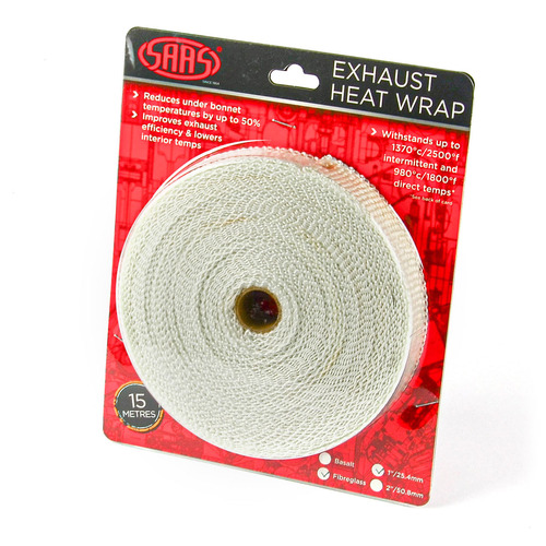 SAAS Exhaust Wrap Fibreglass - 25mm (1in) x 15m