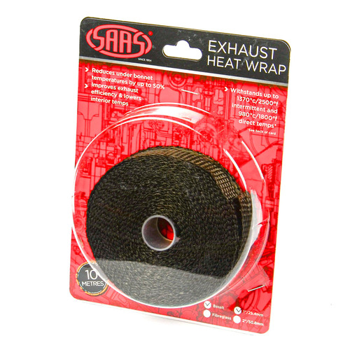 SAAS Exhaust Wrap Basalt Black - 25mm (1in) x 10m