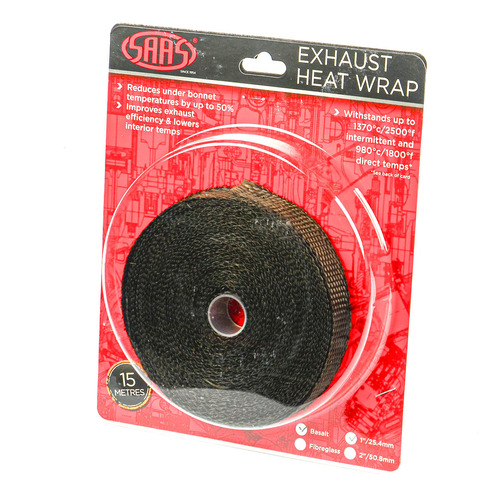 SAAS Exhaust Wrap Basalt Black - 25mm (1in) x 15m