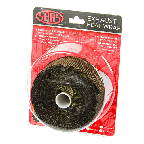 SAAS Exhaust Wrap Basalt Black - 50mm (2in) x 10m