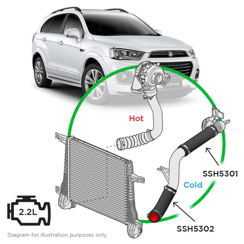 Genuine SAAS Silicone Intercooler Black 2 Pipe And Clamp Kit Cold for Captiva CG