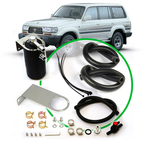 Genuine SAAS Oil Catch Tank Full Kit for Toyota Landcruiser 80 Series 1HD 1990-1998 Black Can